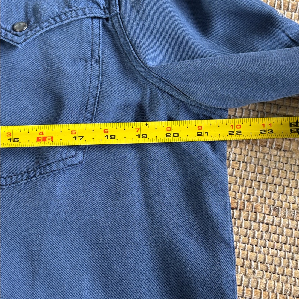Sundance Blue Embroidered Sleeve Button-Front Shirt - Picture 9 of 9